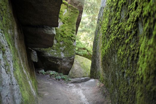 Large granitic rocks in the Fichtel Mountains in Southern Germany.