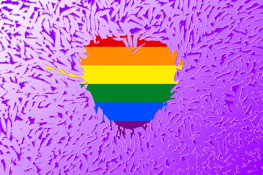 Rainbow heart and the gay pride flag and LGBT pride flag for LGBT concept