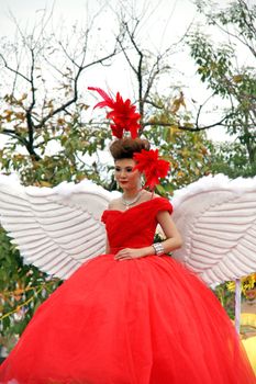 CHIANGMAI, THAILAND - FEBRUARY 2-2013 : Unidentified Thai people on the parade in ChiangMai Flower Festival 2013 at ChiangMai, Thailand.