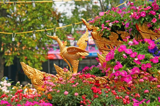 Bird model on the parade in Chiangmai Flower Festival 2013  at ChiangMai, Thailand.