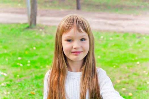 Photo of cute girl with long hair