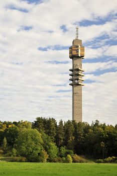 Kaknäs tower, landmark TV tower in Stockholm, Sweden. 170 metres high.