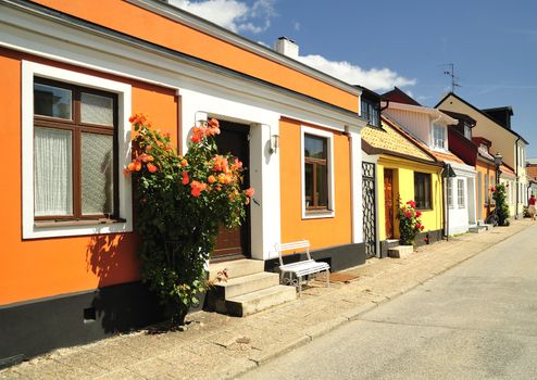 Cityscape of Ystad, city founded in 11th century.