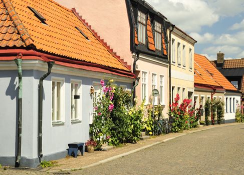 Cityscape of Ystad, city founded in 11th century.