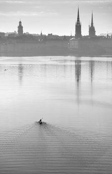 Stockholm district Sodermalm at early summer morning