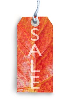 Autumn sales tags over a white background