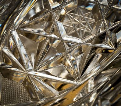 abstract background or texture detail of cut glass