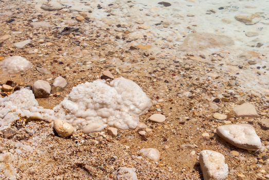 Salt formations in the Dead sea of Israel.