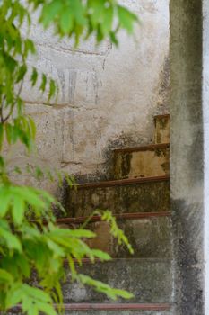 old staircase with mold