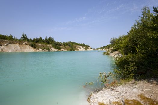   the artificial lake which appeared on cretaceous pits. Belarus