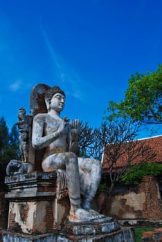 the image of buddha in thailand blue sky