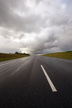   the high way in storm weather. Belarus