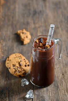 Chocolate Milkshake with Cookies Topping