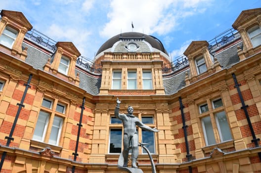 Yuri Gagarin statue waving in front of Royal Observatory greenwich london