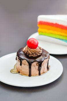Dessert - Chocolate Cake with red berry on top