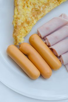 Big set of american breakfast, cuisine