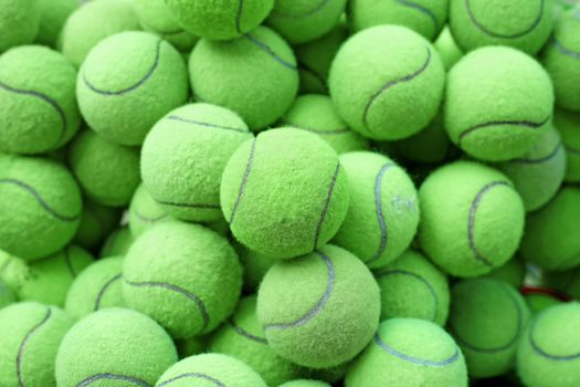 pile of tennis ball as sport background