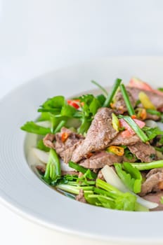 Spicy salad of roasted beef , Thai style cuisine