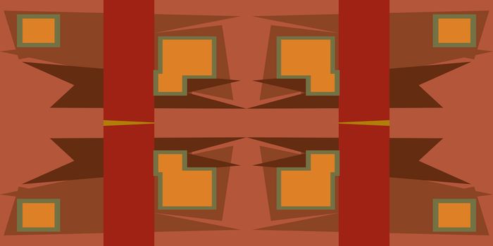 Square brown abstract shapes in repeating background pattern