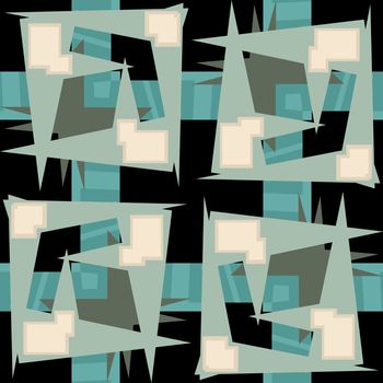 Abstract rectangular shapes and lines over black background