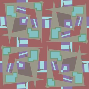 Abstract rectangular shapes and lines seamless pattern