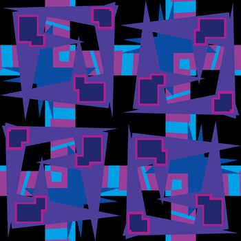 Abstract rectangular purple shapes and lines seamless pattern