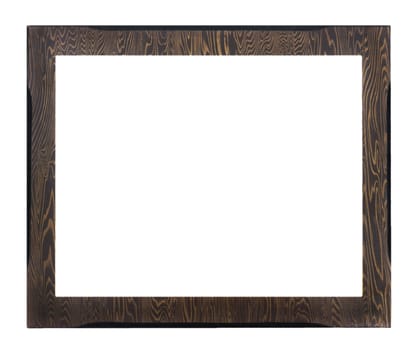 Old wooden picture frame Isolated on white background, clipping path