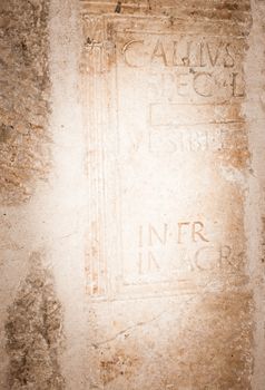 Ancient stone vignette background, Eiropean with Roman lettering