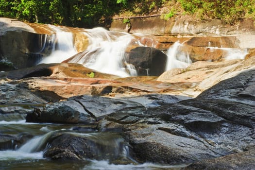 Deep forest Waterfall, Beautiful nature in Thailand