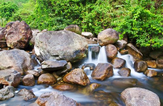 Deep forest Waterfall, Beautiful nature in Thailand