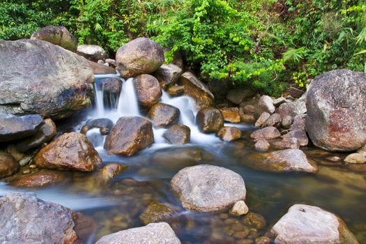 Deep forest Waterfall, Beautiful nature in Thailand