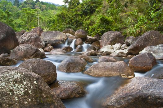 Deep forest Waterfall, Beautiful nature in Thailand