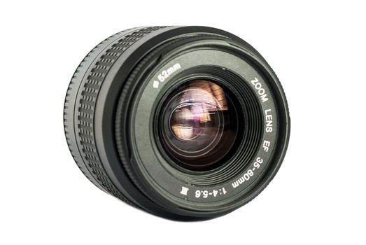 Camera photo lens, Old lens isolated over white background