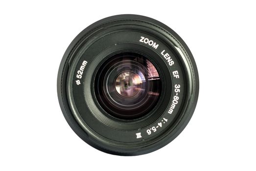 Camera photo lens, Old lens isolated over white background