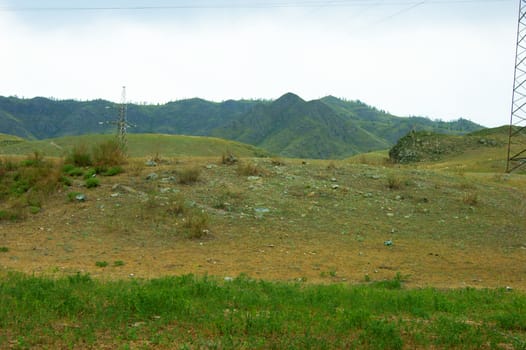 The Tempestuous mountain river in mountain.Year landscape