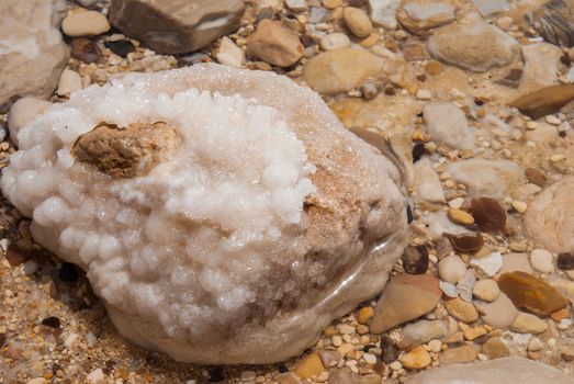 Salt formations in the Dead sea of Israel.