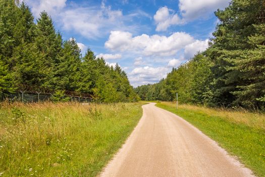 Path, bikeway near Brombachsee, Bayern through the forest
