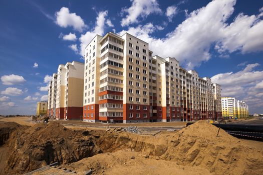   the new area in the city where build new buildings for accommodation