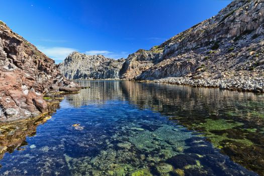 Calafico bay in San Pietro island, Sardinia, Italy