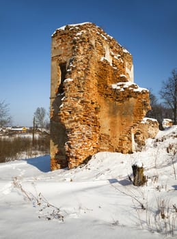  ruins of the ancient fortress located in the village of Golshany, Belarus