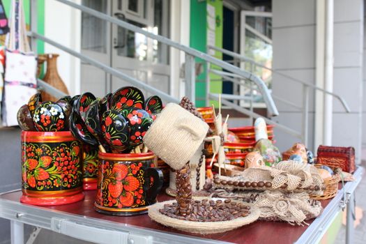 Handmade products in national style put on sale