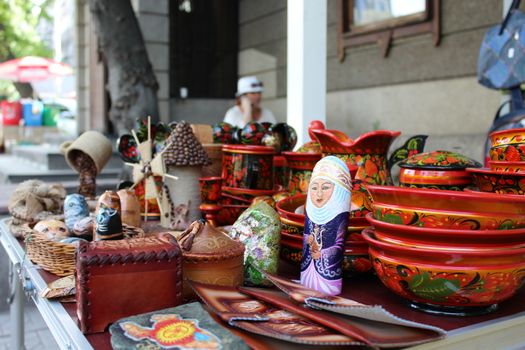Handmade products in national style put on sale