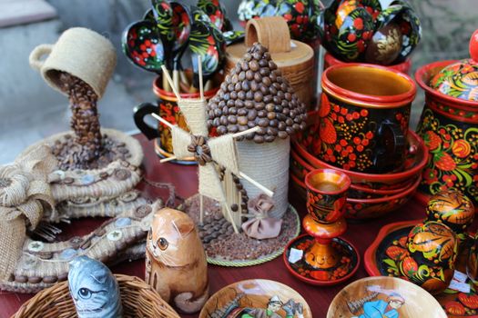 Handmade products in national style put on sale