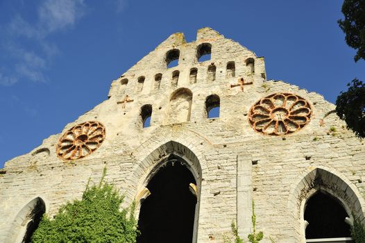 Gothic church ruins in Visby on the Swedish island of Gotland.