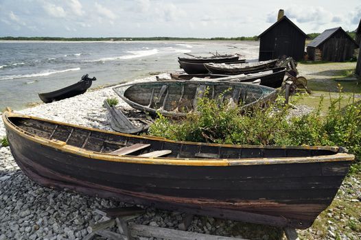 Fishing village in Fåra, Gotland, Sweden.