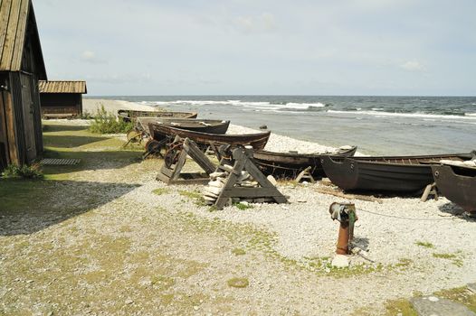 Fishing village in Fårö, Gotland, Sweden.