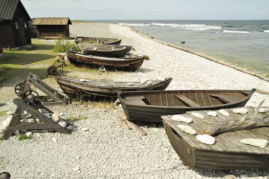 Fishing village in Fårö, Gotland, Sweden.