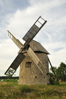 An old windmill, Gotland in Sweden.