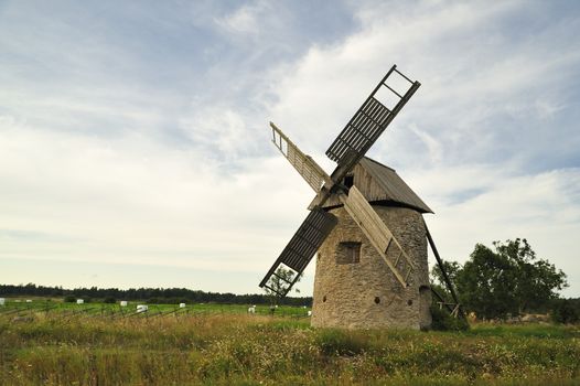 An old windmill, Gotland in Sweden.