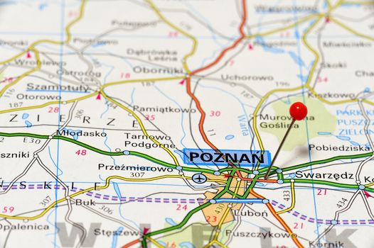 Closeup of Poznan. Poznań is a city located in western Poland, 270 kilometers west of Warsaw.